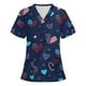 thumbnail image 1 of Blusa de uniforme de trabajo con cuello en V y manga corta para mujer, informal, sexy, de verano Pompotops hkajfhjk469469, 1 of 3