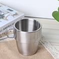 thumbnail image 4 of Household 304 Stainless Steel Double Layer Coffee Cup Mug with Handle for Coffee Shop 300ml, 4 of 13
