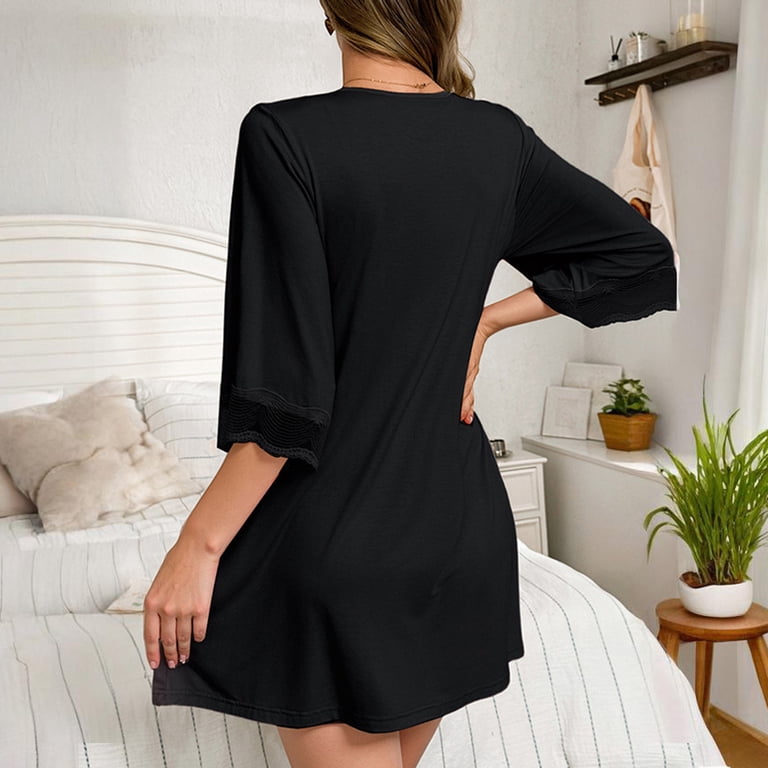 half sleeve short dress NYLAND Marisol Half Sleeve Collar Mini Dress Denim / XS