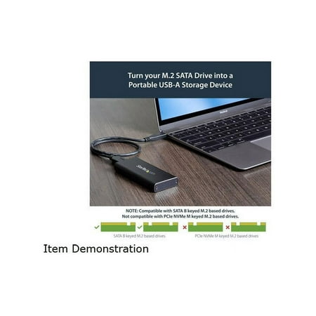 StarTech.com - USB 3.1 Drive Enclosure for M.2 NGFF Solid State Drives - Black/Silver