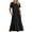 Black, variant on Women's Short Sleeve Dress Summer Crew Neck Long Dresses Black XL
