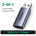 thumbnail image 1 of Tarjeta de sonido UGREEN, interfaz de Audio USB 2 en 1, adaptador de Audio externo de 3,5mm, tarjeta de sonido para ordenador portátil, auriculares PS4, tarjeta de sonido USB Tan Jianjun unisex, 1 of 2