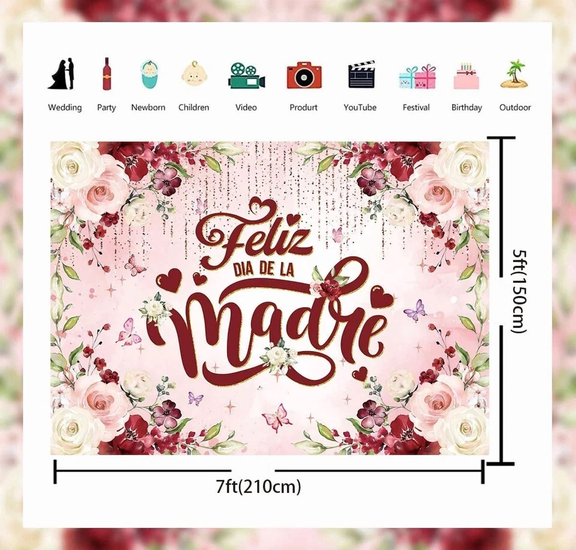 BUTTERFLY- Feliz Día De La Madre Backdrop Mexican Happy Mother'S Day Photography Background