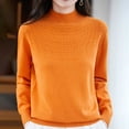 thumbnail image 5 of HongQid Chandails Femme Automne Hiver Chaud Doux Tricoté Ample Chandail Col Roulé Manches Longues, 5 of 5