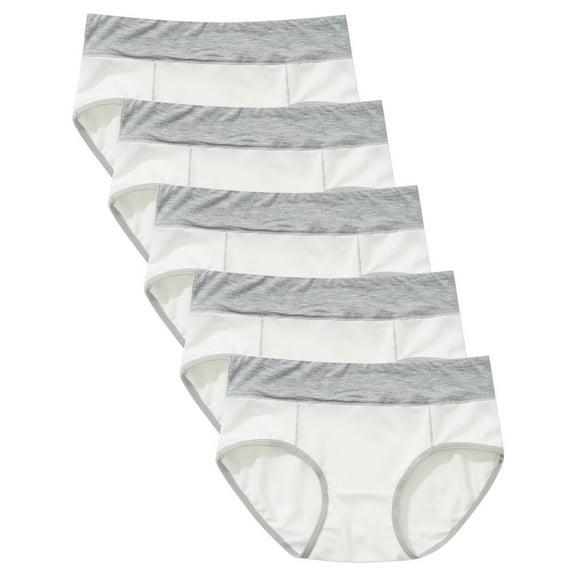 HUPOM Ladies Panties Panties High Waist Leisure Tie Banded Waist White 5XL