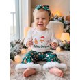 thumbnail image 5 of RUINIXCW Baby Girl Christmas Outfit Long Sleeve Printed Romper Flared Pants Headband, 5 of 8