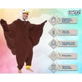 thumbnail image 4 of Eagle One Piece - Plush Adult Bird Animal Costume Jumpsuit by FUNZIEZ! (Brown, X-Large), 4 of 6