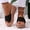 Black, variant on Women's Wedge Heel Sandals, Thick Sole Outdoor Comfortable Beach Shoes for Summer White 7