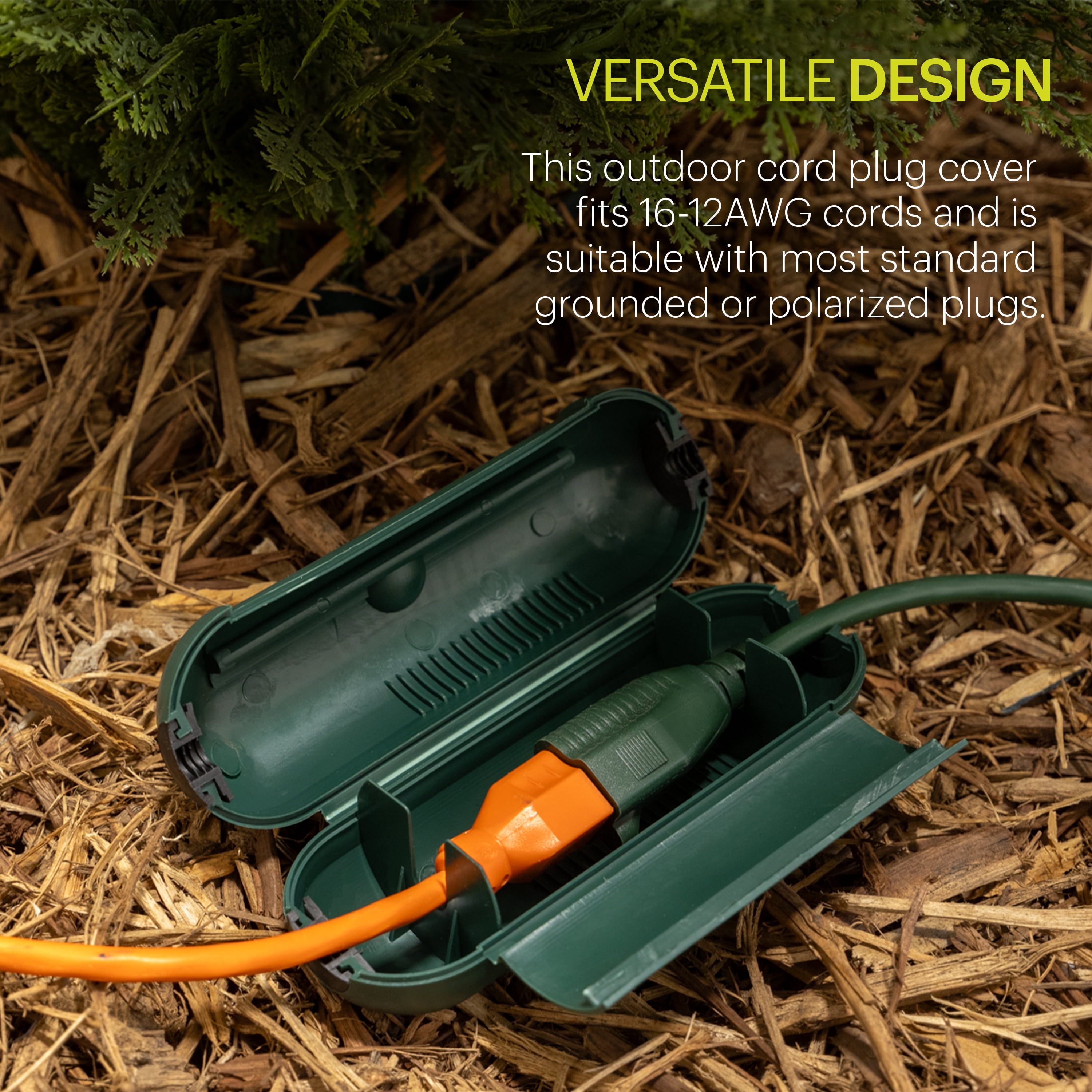 Power Gear Outdoor Cord Cover, Green, Plastic