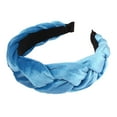 thumbnail image 1 of XASZHN Textured Braided Velvet Wide Headband for Women Solid Color Hair Accessory with Ribbon Detail Blue_001 One Size, 1 of 5