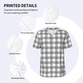 thumbnail image 4 of Balery Gray Checkboard Baseball Jersey for Men Casual Button Down Shirts Short Sleeve Active Team Sports Uniform-Large, 4 of 9
