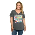 thumbnail image 6 of Plus Size Women's Beatles T-Shirt Come Together V-Neck Band Tee Charcoal Gray, 6 of 8
