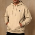 thumbnail image 6 of TKKCS Mens Pullover Hoodie with Kangaroo Pocket- Casual Loose Fit Drawstring Long Sleeve Soft Hooded Sweatshirt Brown Size 4XL, 6 of 7
