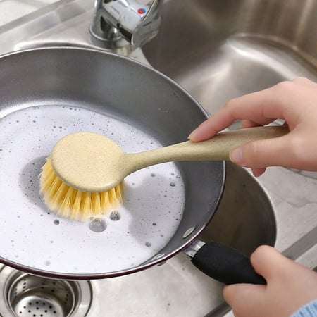 

qucoqpe Home Essentials Kitchen Cleaner Kitchen Non-stick Skillet Brush Oil Dishwashing Cleaning Bowl Palm Brush
