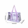 thumbnail image 3 of Colorful Clear Beach Bag for Women, Waterproof Sandproof Jelly Tote with Zipper, Large Spacious Pool Bag, Travel Tote for Beach Vacation Swimming, Stylish Durable Summer Tote Purple, 3 of 6