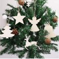 thumbnail image 3 of 27 Uds adornos colgantes de madera sin terminar para decoraciones navideñas, 9 estilos de rodajas de madera Diy con agujeros, 3 of 5
