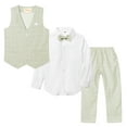thumbnail image 3 of LOLANTA Boys Vest Suits 4PCs Wedding Ring Bearer Outfits Wasitcoat Shirt Pants Bow Tie, 3 of 6