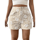 thumbnail image 1 of Shorts Bohemios de Verano con Cintura Alta y Bolsillo para Mujer, de Jacquard Floral Albaricoque S, 1 of 8