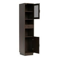 thumbnail image 3 of Furniture of America Jax Wood Multimedia Storage Tower Cabinet in Vintage Walnut, 3 of 13