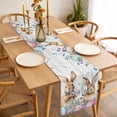 thumbnail image 3 of Bunny Easter Table Runner - 48 Inch Long, Kitchen Dining Table Runner Dresser Scarves, Spring Floral Eucalyptus Leaves Weeping Wooden Farmhouse Decor for Coffee Tables Wedding Party Banquet, 3 of 8