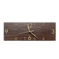 thumbnail image 1 of Reloj de pared rústico, reloj colgante, decoración práctica, rectangular, elegante reloj para Marrón oscuro, 1 of 9
