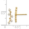 thumbnail image 3 of Primal Gold 14 Karat Yellow Gold Bar with Cubic Zirconia Post Earrings, 3 of 5