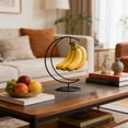 thumbnail image 3 of WEIOUKC Banana Holder with Stable Base -Freestanding Banana Stand Hooks, Tiered Metal Fruit Basket Organizer, High Capacity Countertop & Pantry Storage Rack, 3 of 5