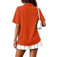 thumbnail image 5 of Polo Shirts for Women Button Collared Summer Short Sleeve Tops Lightweight Work Golf Shirt Womens Blouses Orange S, 5 of 9