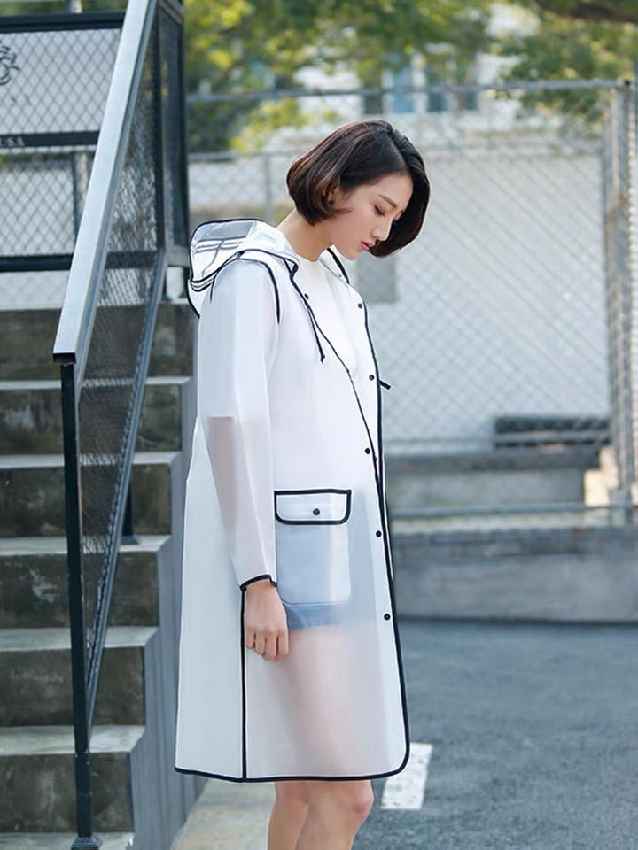 LIVINGbasics Transparent Raincoat with 