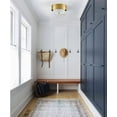 thumbnail image 3 of Claxy 2-Light Brass Drum Flush Mount Ceiling Light with Fabric Shade, 3 of 7