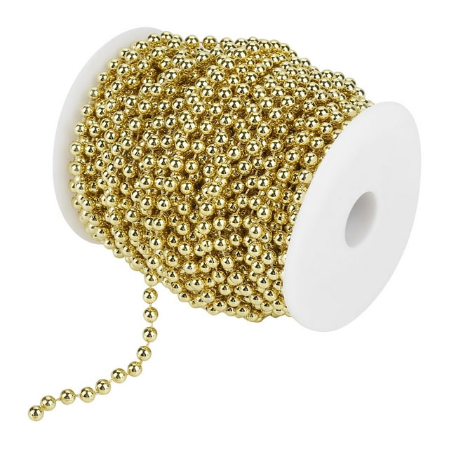 Pearl Beads String, Strung Beads Pearl String Pearl Roll Bead Roll Bead Garland Golden For Wedding Decorating Trees Crafts For Weddings