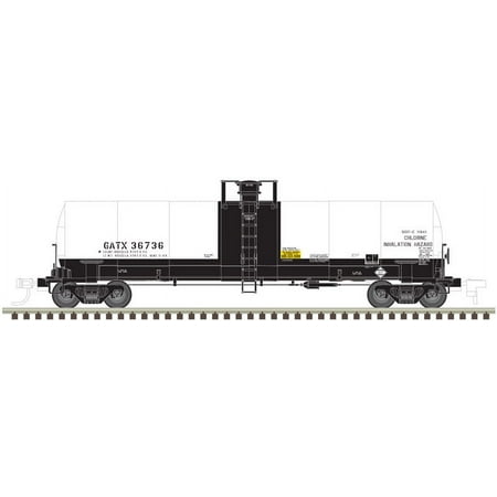 Atlas HO Scale ACF 17,360-Gallon Tank Car GATX (White/Black Stripe) #36745