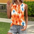 thumbnail image 2 of GNFQXSS Womens Crew Neck Tank Top Color Block Sleeveless Tunic Casual Streetwear Lightweight Flowy Summer Top Orange L, 2 of 7