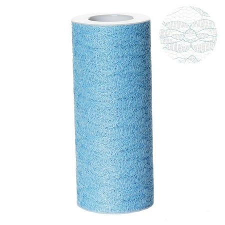 Shimmer Roll - Floral Shimmer Lace Glitter Tulle Fabric Roll For Wedding Party Decorations - Serenity- 6