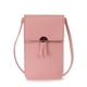 thumbnail image 1 of Bolsa de teléfono táctil para mujer, bolso de hombro de cuero mini, transparente, rosa, 1 of 2