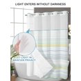 thumbnail image 4 of No Hook Cloth Fabric Shower Curtain with Snap in Liner, Aqua Yellow Stripe Waterproof Shower Curtains Set with See Through Top Window, Abstract Art Modern Vertical Striped Bath Curtains 60"x72", 4 of 6