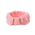 thumbnail image 4 of Sonducket Bandas para el cabello Banda elástica para el sudor de cara Diadema de vellón de coral Artículos para el hogar para maquillaje de spa Rosa claro 5piezas Sonducket CBP256667, 4 of 5