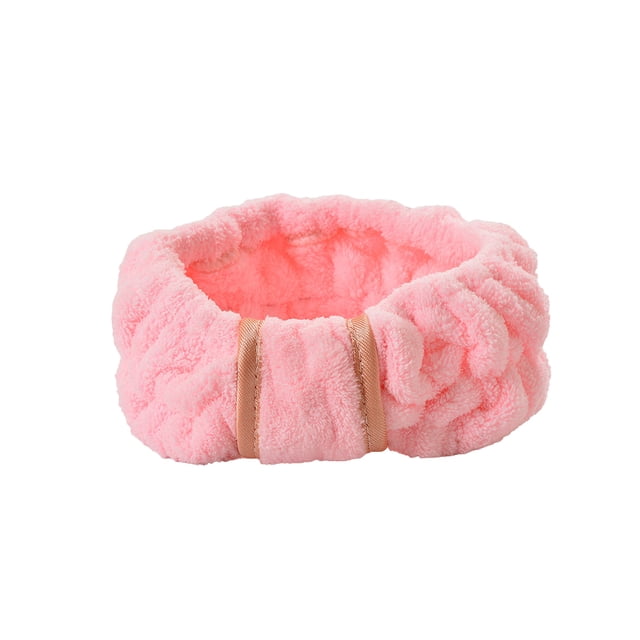 Qarigey Bandas para el cabello Bowknot de cara ajustable Coral Fleece Diadema deportiva Accesorios de peinado para maquillaje de spa Cuidado de la Ropa, zapatos y accesorios Miscelánea Rosa claro Qarigey AP010837-09