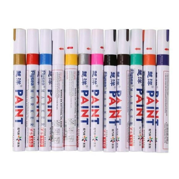 EGNMCR Pens 12 Colors Sets Fine Paint Oil Based Art Marker Pens Metal Glass 96ML Marker Pen