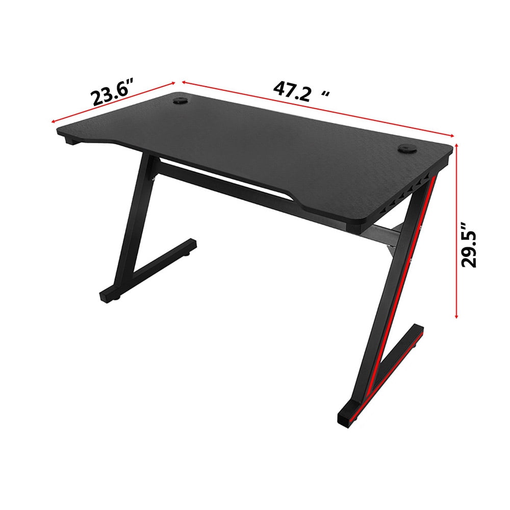 Outtop 472 Inch Black Home Office Computer Game Table With Led
