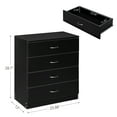 thumbnail image 3 of 4-Drawer Sturdy Dresser with Smooth Top,Easy Assembly,Modern Simple Dresser for Bedroom, Family Room, Living Room, Home Office, Black, 3 of 8
