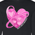 thumbnail image 4 of Inktastic Breast Cancer Awareness Pink Ribbon Around Heart Long Sleeve T-Shirt, 4 of 5