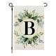 thumbnail image 1 of Xihbxyly Bandera de Jardín de Lino, Inicial de Apellido Personalizada, Estampado de Planta Verde, Pancarta Decorativa de Doble Cara, Decoración para Patio, Porche o Balcón, 30 X 45 Cm, 1 of 2