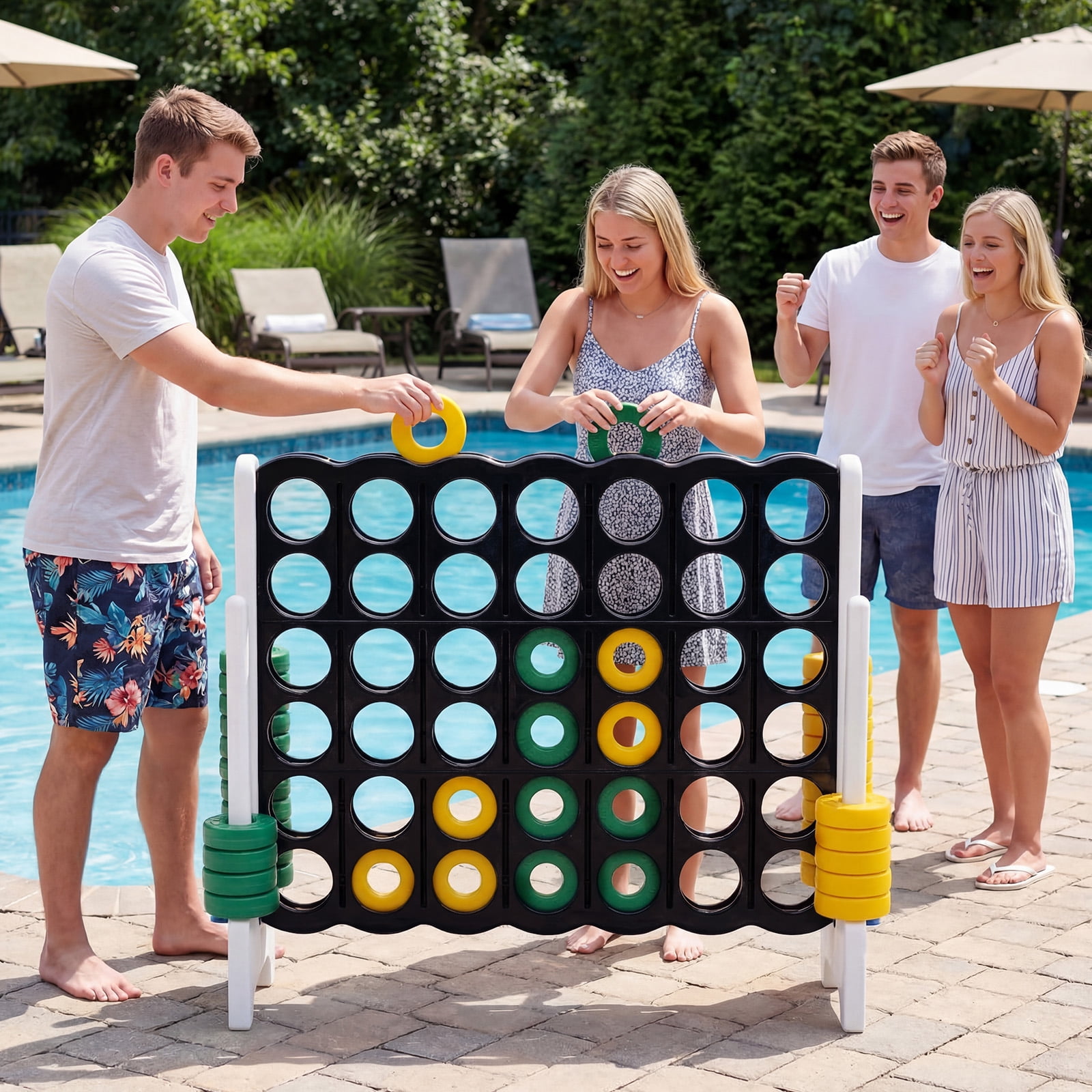 Costway Jumbo 4-to-Score 4 in A Row Giant Game Set Outdoor Indoor Kids Adults Family Fun