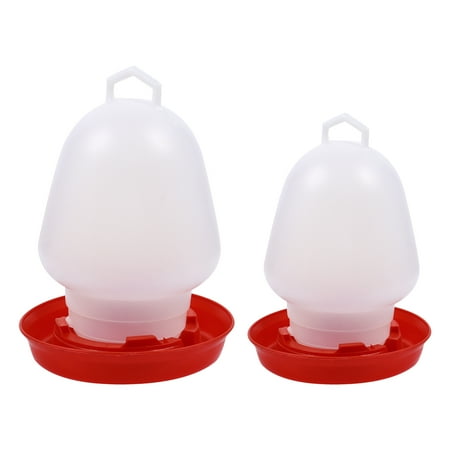 

NUOLUX 2Pcs Plastic Poultry Chicken Duck Goose Water Feeder Bottle Container Jar