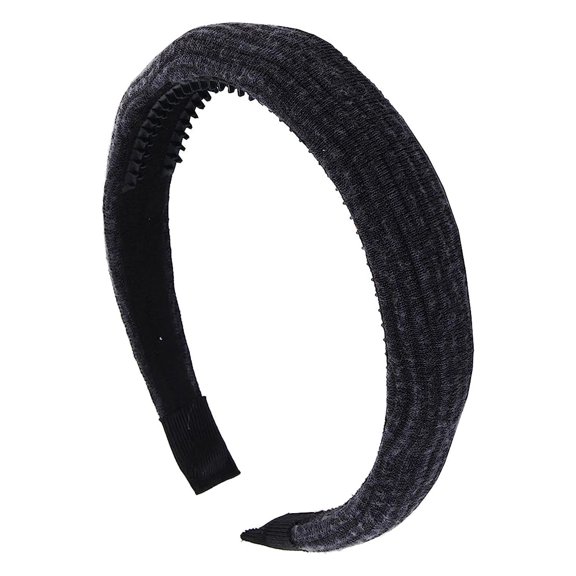 Motique Accessories 1 inch Ribbed Cotton Padded Headband - Black