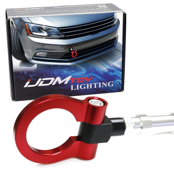 Red Track Racing Style Tow Hook Ring For Volkswagen: 2011-2018 6th Gen Jetta (MK6), Made of Lightweight Aluminum