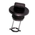 thumbnail image 1 of Tapón de drenaje para barco con rosca de casco, compatible con desagües de 1" de diámetro, accesorio portátil de nailon. Negro, 1 of 9