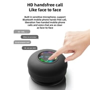 Mini Bluetooth Shower Speaker with LED light, Portable Waterproof Hands-Free Speakerphone, Rechargeable Wireless Stereo Speakers for Beach, Shower & Home (Black)