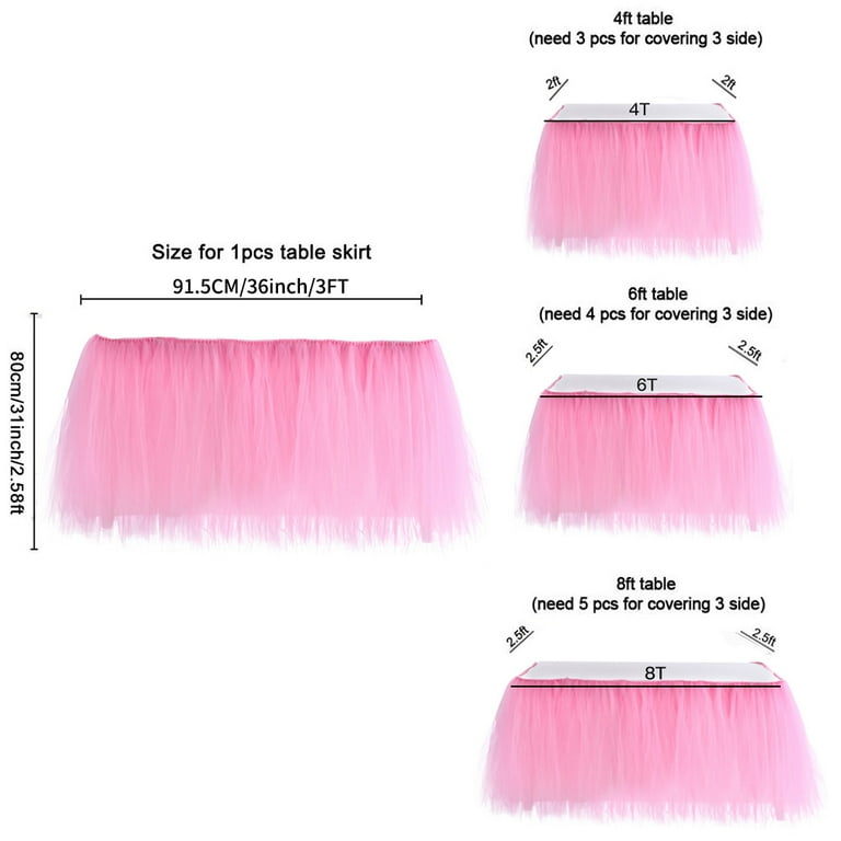 Pink tulle table skirt cheap walmart